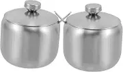 FUNNETOYU Metal Seasoning Jars Creative Stainless Steel Spice Containers Small Storage