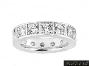 Genuine 1.80Ct Round Diamond Box Wedding Eternity Band Ring Platinum F VS2 Prong