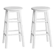 Wooden Bar Stools With Round Seat White