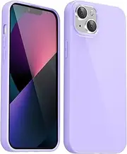 Svanove for iPhone 13 Mini Case Silicone, Glossy Soft Rubber Gel Jelly Cute Protective Plastic Simple Plain Phone Case Cover for Women Girl, Slim Thin Flexible Shockproof TPU, Lilac Purple Lavender