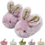 [sharllen] Children's Girls' Plush Rabbit Slippers Toddler Animals Winter Warm Slippers Cuddly Bunny Non-Slip Slippers
