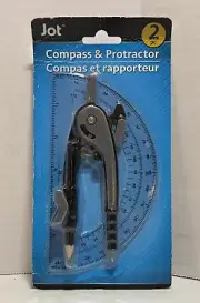 Compass And Protractor Set With Pencil Blue 2 Piece Math Geometry School Supply