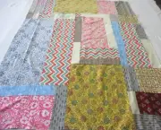 Handmade Machine sewing cotton patchwork 40"x 56"quilt top #4