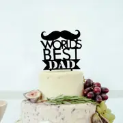 Acrylic Black 'World's Best Dad' Cake Topper