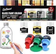 Set of 6 25 ml Glass Paint, Ceramic Paints for Painting, Ceramic Painting Set, Cups Painting Set, Pure and Bright, Delicate Paste, Ideal for Painting Cups, Vases and Glass