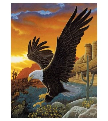 Eagle landing 3D Lenticular Poster - 12 x16 Print