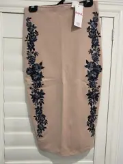 NEW Tags Supre Luxe Embroidered MIDI Skirt Size S