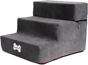 Dog Stairs - Pet Ramp Stair, 2/3 Steps Dog Climbing Ladder | Foldable Dog Sofa Ladder with Cushioning Design, High-Density Foam Dog Ramp for Little Puppies, Kittens, 11.8x13.7x11.8in