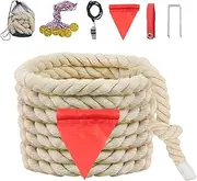 Tug of War Rope for Kids and Adults, Natural Twisted Cotton Rope, Outdoor Games Set Perfect for Carnival Team Building Activities, Field Day Family Reunion Birthday Party Game, Outside Yard Lawn Games