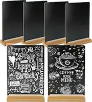 YBVABE Tabletop Chalkboard Sign with Base Stand, 6Pack 15X20cm Place Cards Menu Chalk Board Sign Store Food Signs, Message Boards for Party, Wedding, Event Tables Decoration, Bar and Restaurant