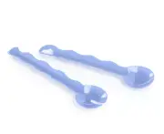 Tupperware Impressions Salad Serving Tongs Set Interlocking Blue New