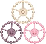 MR.TIMELAG Baby Teething Ring - BPA-Free Silicone Teether for Infants 3+ Months, Soothing Textured Chew Toy for Sore Gums, Easy-to-Hold Teething Relief for Newborns & Babies (Baby Teething Essentials)