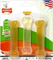 Nylabone FlexiChew Regular Bone Dog Chew Toy, Triple Pack