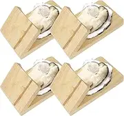 4Pcs Oyster Shucking Clamp Solid Wood Oyster Holder Portable Oyster Shucker Tool Reusable Oyster Opener Tools for Oyster Shells Kitchen Home Outdoor Barbecue 13x8x5cm