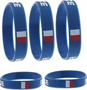 Yardwe National Flag Bracelet Set 5pcs Assorted Sizes Silicone Wristband for Sports Fashion
