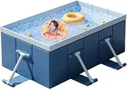 Foldable Dog Pool, Non-Inflatable Kids Pool, Portable Pet Bath, Non-Slip PVC Shower Tray, 210x150x50cm, Outdoor for Dogs Kids Backyard Garden
