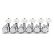Wilkinson JNP7 6L Guitar Locking Tuning Pegs Machine Head Pearl Botton Silver