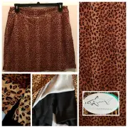 NWT $79 Greg Norman XL Leopard Cheetah Wylde Play Dry Active Skort Amber/Blk