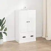 Highboard High Gloss White 60x35.5x103.5 cm Engineered Wood,Buffets & Sideboards 28.24KG-816298