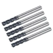 5pcs End Mill 3/16" x 5/8" 4 Flutes Tungsten Steel Round Shank CNC Milling Bit