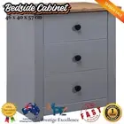 Modern Wooden Bedside Cabinet 3-Drawer Couch Table Nightstand Storage Chest Grey