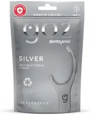GO2 Dentagenie Silver Antibacterial Flosspyx Minty 36 pk