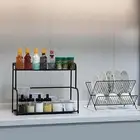 2 Tier Spice Rack Countertop Shelf Organizer for Table Restaurant Home
