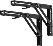 Folding Shelf Bracket Heavy Duty 12 Inch Collapsible Shelf Bracket Black DIY ...