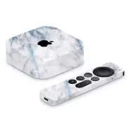 Full Vinyl Wrap Sky Blue Marble Compatible With Apple TV 4K