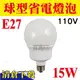 清倉特價 National國際牌 15W 110V E27 EFG15 電子式 球型燈泡 省電燈泡【奇亮精選】含稅