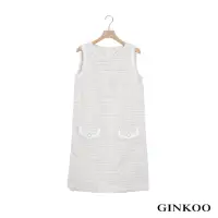 在飛比找momo購物網優惠-【GINKOO 俊克】編織小香無袖洋裝