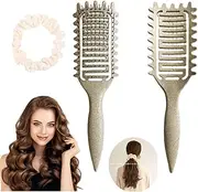 Curly Hair Brush,Curl Defining Brush,Reduces Hair Pulling and Curl Separation,Shaping Curls,Comes with a Headband,Wet and Dry