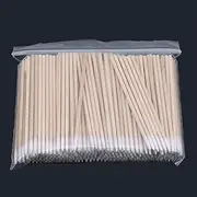 FOXBI Long Cotton Swabs Pointed Tattoo Cotton Swab Two Pointed Wooden Pole Cotton Swab Makeup Cosmetic Eyeshadow Brush Remover Tool,300pcs