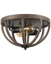 JONATHAN Y Darlene 13in 2-Light Iron Rustic Farmhouse LED Flush Mount