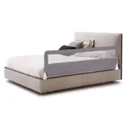 Costway Folding Security Bed Rail Adjustable Protective Guard Playpen Fence W/Security Traps Grey