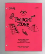 Bally Twilight Zone Pinball Machine Manual 174 Pages BRAND NEW - FREE USA SHIP!!