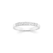 Silver Channel-set Cz Anniversary Ring Size Q in Clear