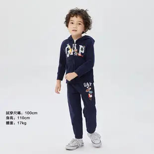 Gap 男幼童裝 Gap x Paul Frank聯名 刷毛長褲-藏藍色(459981)