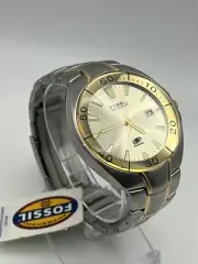 FOSSIL BLUE Quartz Watch AM3304 Bracelet Link -2 gold & Silver