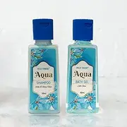 Old Tree Aqua Bath Gel and Shampoo Combo 50ml Each - (Set of 25) | Hotel Toiletries Kit for Hotel Rooms, Guest House, Marriage Hall and Hospitality | Hotel Amenities and Accessories