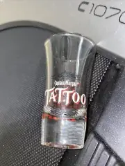 Captain Morgan Tattoo Shot glass - Clear Glass - Colorful Logo...NEW