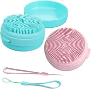 GOOHOCHY Shower Hair Brush Set Long Handle Back Scrubber for Men Silicone Body Wash Brush Scalp Scrubber for Clean Soft Skin