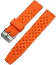 KEIOMI Rubber Watch Strap 20mm 22mm Men Diving Waterproof Silicone Wrist Band Bracelet Fit for Seiko SRP777J1 SKX007 Watch Wristband(Orange,22mm)