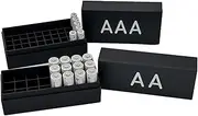 Battery Boxes for 24 x AA and 50 x AAA Batteries and Batteries Storage Box Box with Lid Pack of 2