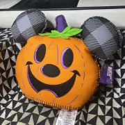 Disney Parks Halloween Mickey Mouse Pillow 2021 Plush "Hello Pumpkin" New