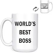 Dunder Mifflin (The Office) World's Best Boss TV Television Show Ceramic Mug Coffee (Tea, Cocoa) 15 OZ Mug, Official Michael Scott Mug As Seen On The Office