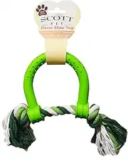 Rubber Horse Shoe W/Rope Bone