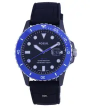 Fossil FB-01 Black Dial Silicone Strap Date Analog Quartz CE5023 100M Mens Watch