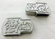 Pair Jeremiah Watt Ear Slides Western Horse Tack Headstall Hardware 3/4 x 5/8