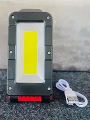 USB LED Work Light COB Lamp Magnetic Torch Rechargeable Car Garage - RED Color